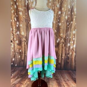 Mini-Boho Pastel Emery High-Low Dress